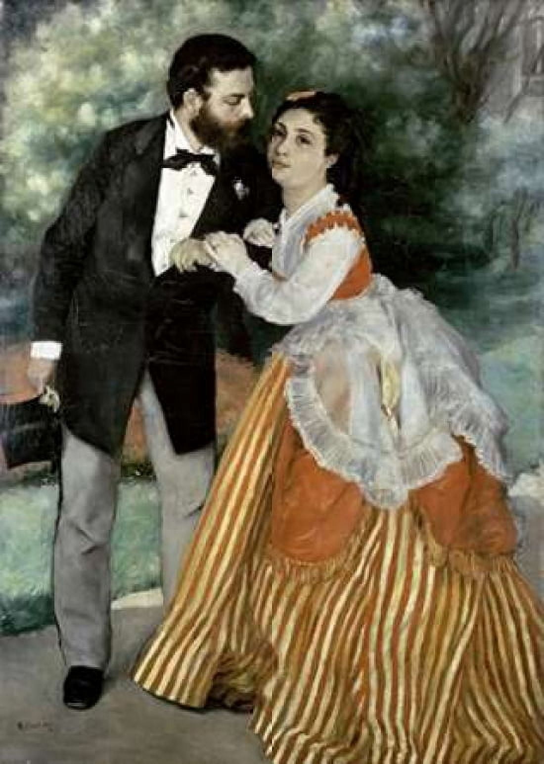 Alfred Sisley and His Wife Canvas Art - Pierre-Auguste Renoir (20 x 28)