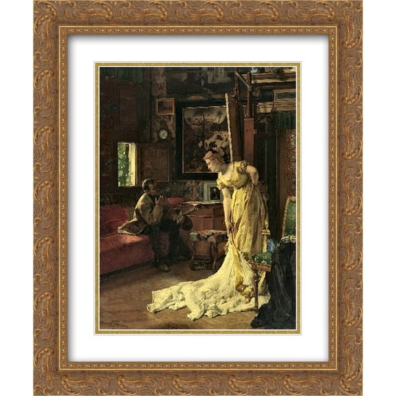 Alfred Stevens 2x Matted 20x24 Gold Ornate Framed Art Print 'The Studio'