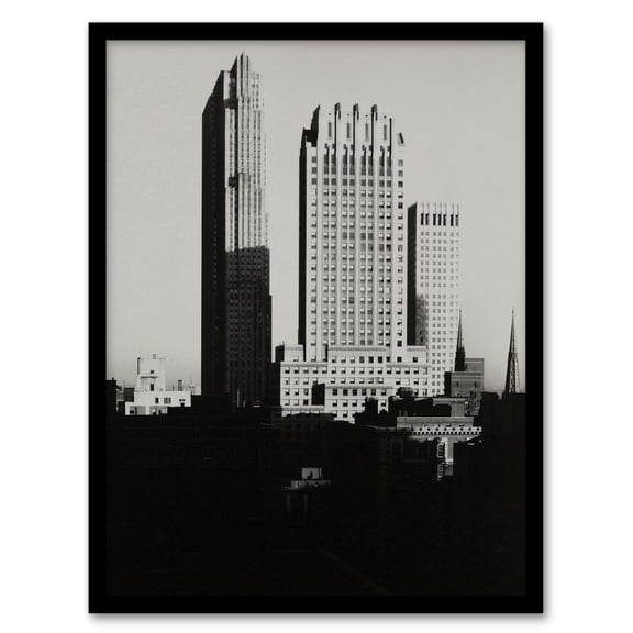 Alfred Stieglitz New York View From The Shelton Framed Wall Art Picture Print A4