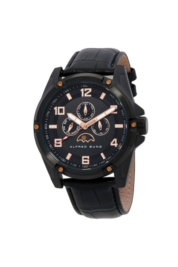 Astral Quartz Moon Phase Black Dial Men's Watch AS1900BL-1A