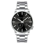 ALFRED SUNG Men's Automatic II Silver Date Black Sunray Dial Link Watch