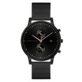 thumbnail image 1 of Alfred Sung Men's Dual Time Black Rose Gold Accents Date Link Watch, 1 of 4
