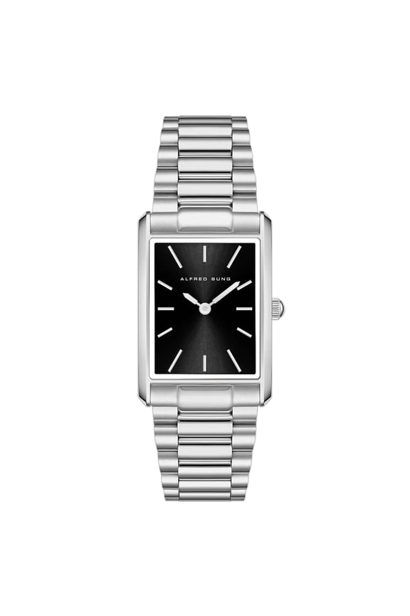 Horizon Black Sunray dial Silver bracelet Men's watch