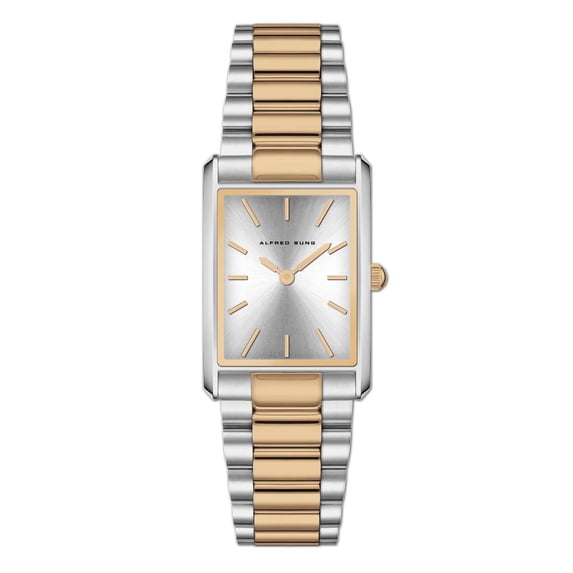 Alfred Sung Horizon Silver Sunray dial Rose-gold two-tone bracelet Men's watch