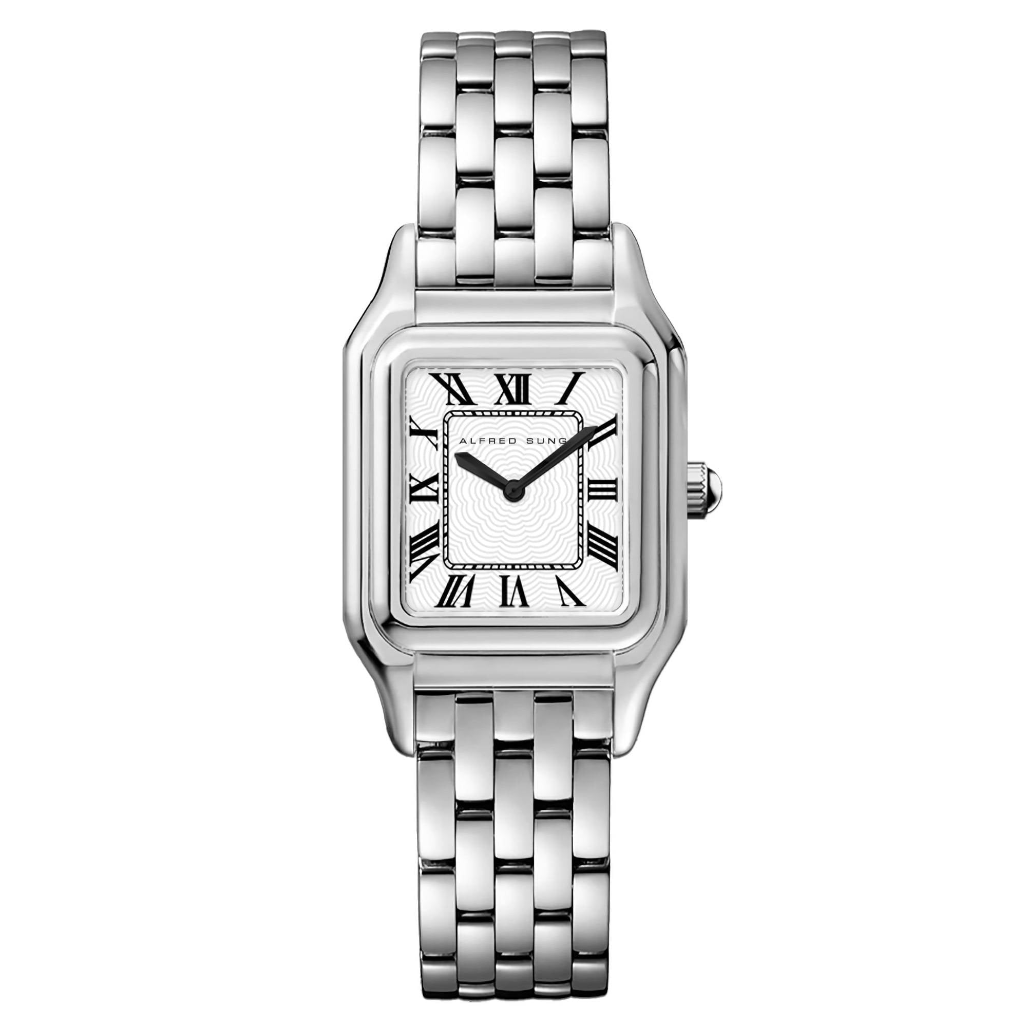 Alfred Sung Ladies Dorian Silver White Dial Link Watch  display picture 3