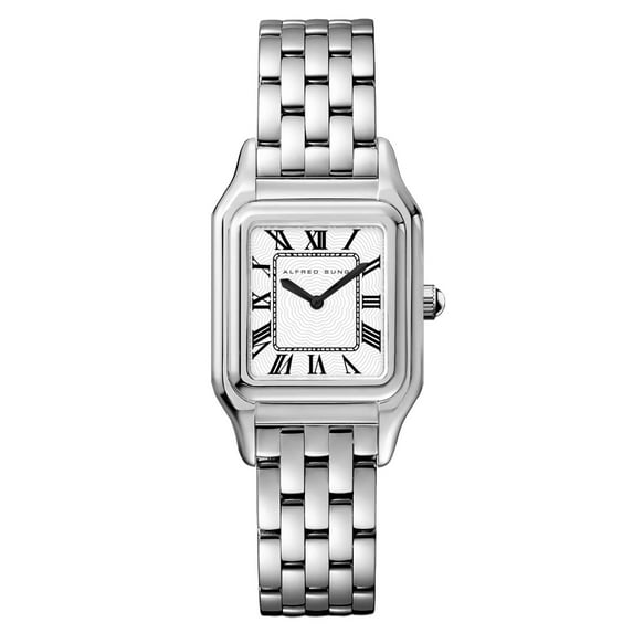 Alfred Sung Ladies Dorian Silver White Dial Link Watch