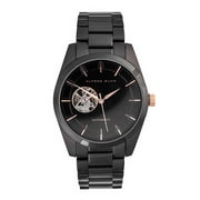 Alfred Sung Men's Automatic Black Open Heart Dial Link Watch