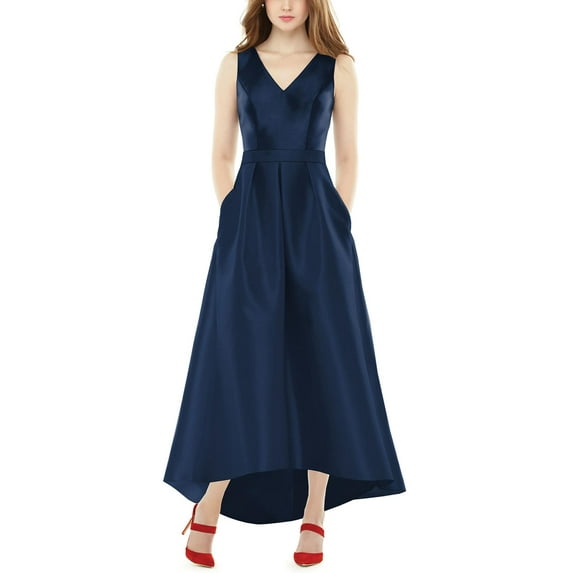 Alfred Sung Womens Pleated Evening Dress