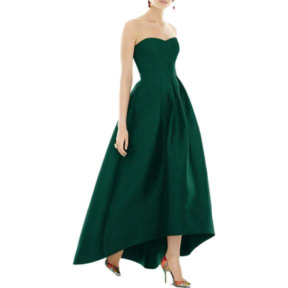 Alfred Sung Womens Taffeta Hi-Low Evening Dress