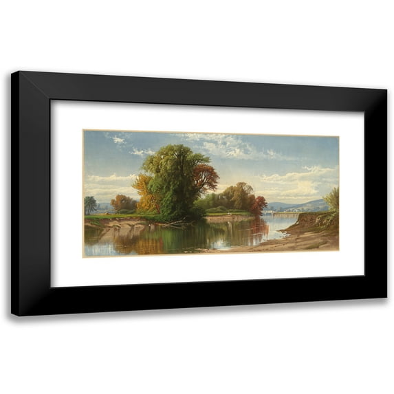 Alfred Thompson Bricher 18x11 Black Modern Framed Museum Art Print Titled - Early Autumn on Esopus Creek (1861-1897)