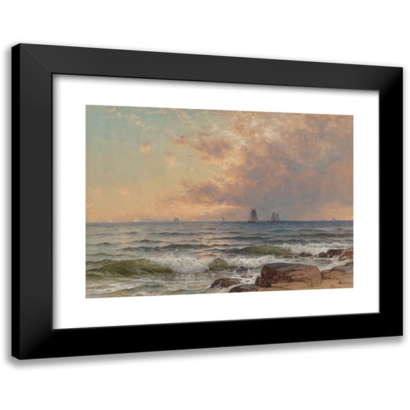 Alfred Thompson Bricher 18x14 Black Modern Framed Museum Art Print Titled - Sails at Sunset