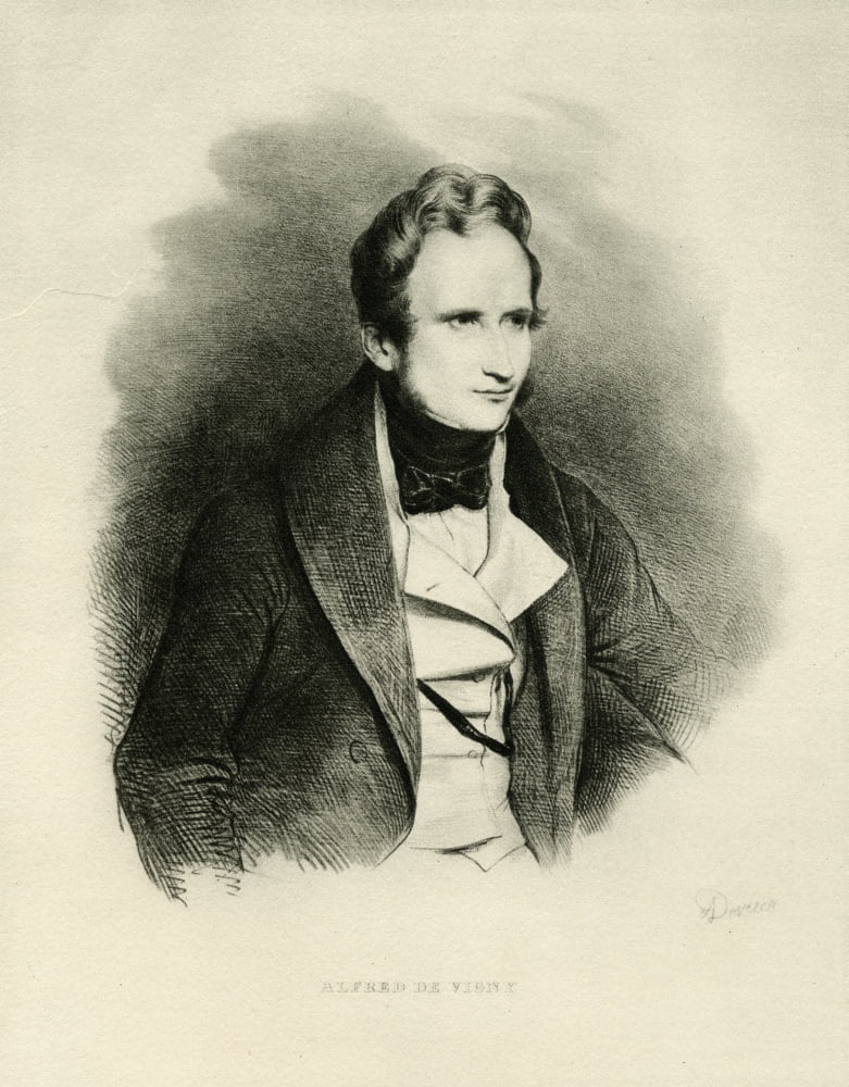 Alfred Victor Comte De Vigny 1797-1863 French Poet Playwright And Novelist Lithograph By A Devria Canvas Art - Ken Welsh Design Pics (26 x 34)