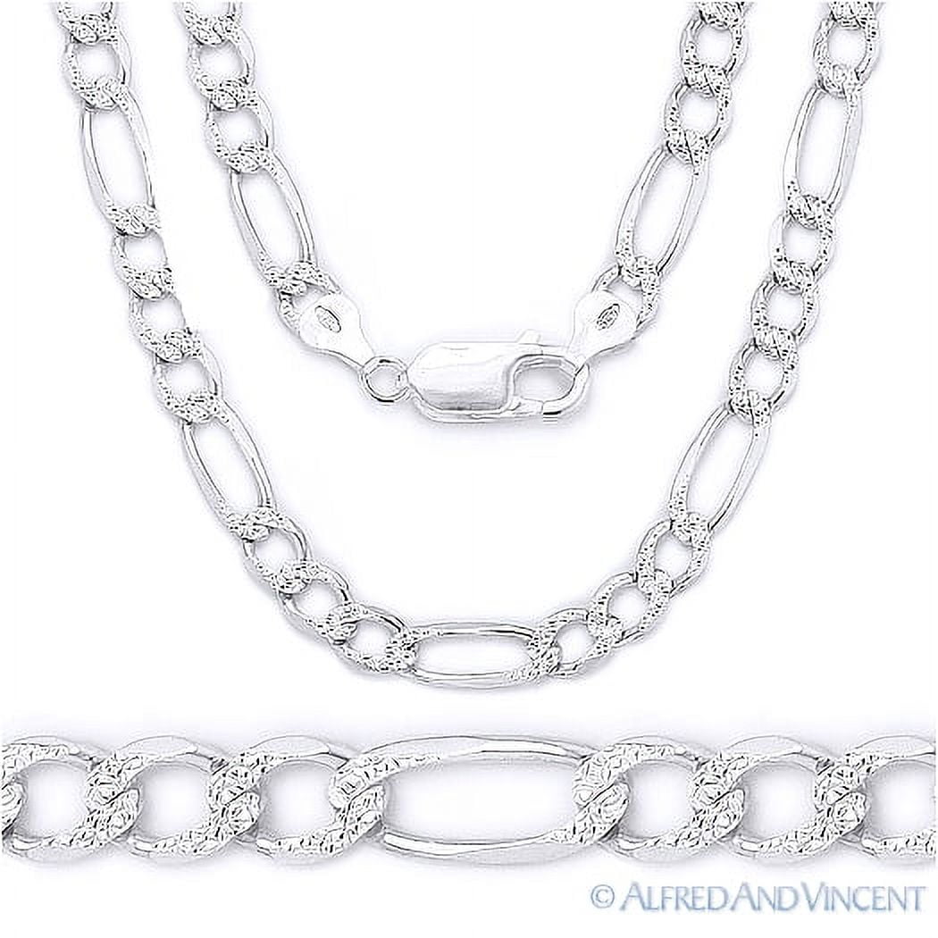 Alfred & Vincent D-Cut Pave Link Italian Chain Necklace, Sterling Silver, 20”
