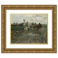 thumbnail image 1 of Alfred Von Wierusz-Kowalski 14x12 Gold Ornate Wood Frame and Double Matted Museum Art Print Titled - Polish Wedding Procession, 1 of 4