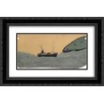 thumbnail image 1 of Alfred Wallis 2x Matted 24x16 Black Ornate Framed Art Print 'Motor Vessel near Land', 1 of 2