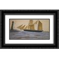 thumbnail image 1 of Alfred Wallis 2x Matted 24x16 Black Ornate Framed Art Print 'Two-Masted Ship ', 1 of 2