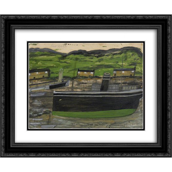 Alfred Wallis 2x Matted 24x20 Black Ornate Framed Art Print 'Low Water'
