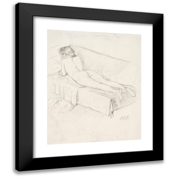 Alfred William Finch 12x14 Black Modern Framed Museum Art Print Titled - Lying