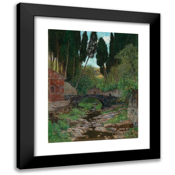 Alfred Zoff 12x14 Black Modern Framed Museum Art Print Titled - An Old Stone Bridge