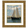 thumbnail image 1 of Alfred Zoff 20x24 Gold Ornate Framed and Double Matted Museum Art Print Titled - Ships in the Harbour of Chioggia, 1 of 4