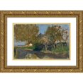 thumbnail image 1 of Alfred Zoff 24x17 Gold Ornate Framed and Double Matted Museum Art Print Titled - Dorfstrase with Homestead Under Trees, 1 of 4