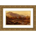 thumbnail image 1 of Alfred de Bréanski 14x10 Gold Ornate Wood Frame and Double Matted Museum Art Print Titled - The Vale of Llangollen (1897), 1 of 4