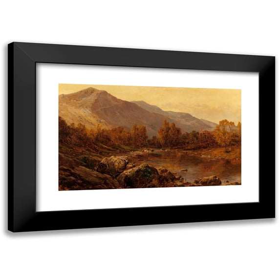 Alfred de Bréanski 24x16 Black Modern Framed Museum Art Print Titled - The Vale of Llangollen (1897)