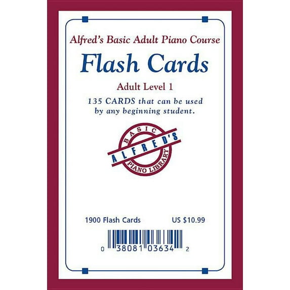 Alfred's Basic Adult Piano Course: Alfred's Basic Adult Piano Course Flash Cards: Level 1, Flash Cards (Paperback)