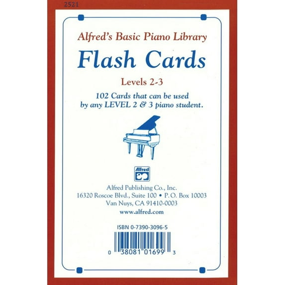 Alfred's Basic Piano Library: Alfred's Basic Piano Library Flash Cards, Bk 2 & 3: 102 Cards That Can Be Used by Any Level 2 & 3 Piano Student, Flash Cards (Paperback)