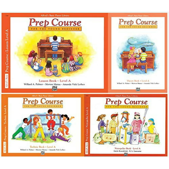 Alfred's Basic Piano Prep Course Level A Set (4 Books) - Lesson Book A, Theory Book A, Technic Book A, Notespeller Book A