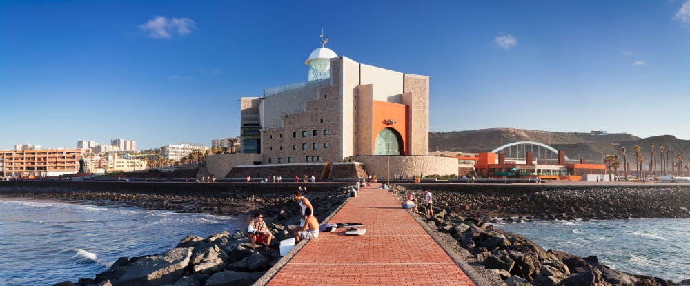 Alfredo Kraus Auditorium at the waterfront Playa de las Canteras Las Palmas de Gran Canaria Gran Canaria Spain Canvas Art - Panoramic Images (36 x 12)