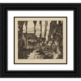 thumbnail image 1 of Alfredo Ximenez 13x12 Black Ornate Wood Framed Double Matted Museum Art Print Titled: Mexican Canal (1935 - 1943), 1 of 5