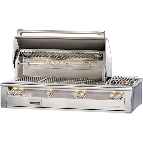 Alfresco ALXE 56-Inch Built-In Natural Gas Deluxe Grill With Sear Zone, Rotisserie, And Side Burner - ALXE-56SZ-NG