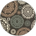 thumbnail image 1 of Alfresco Black/Seafoam 8'10" Round Cottage Indoor/Outdoor Round Area Rug, 1 of 3