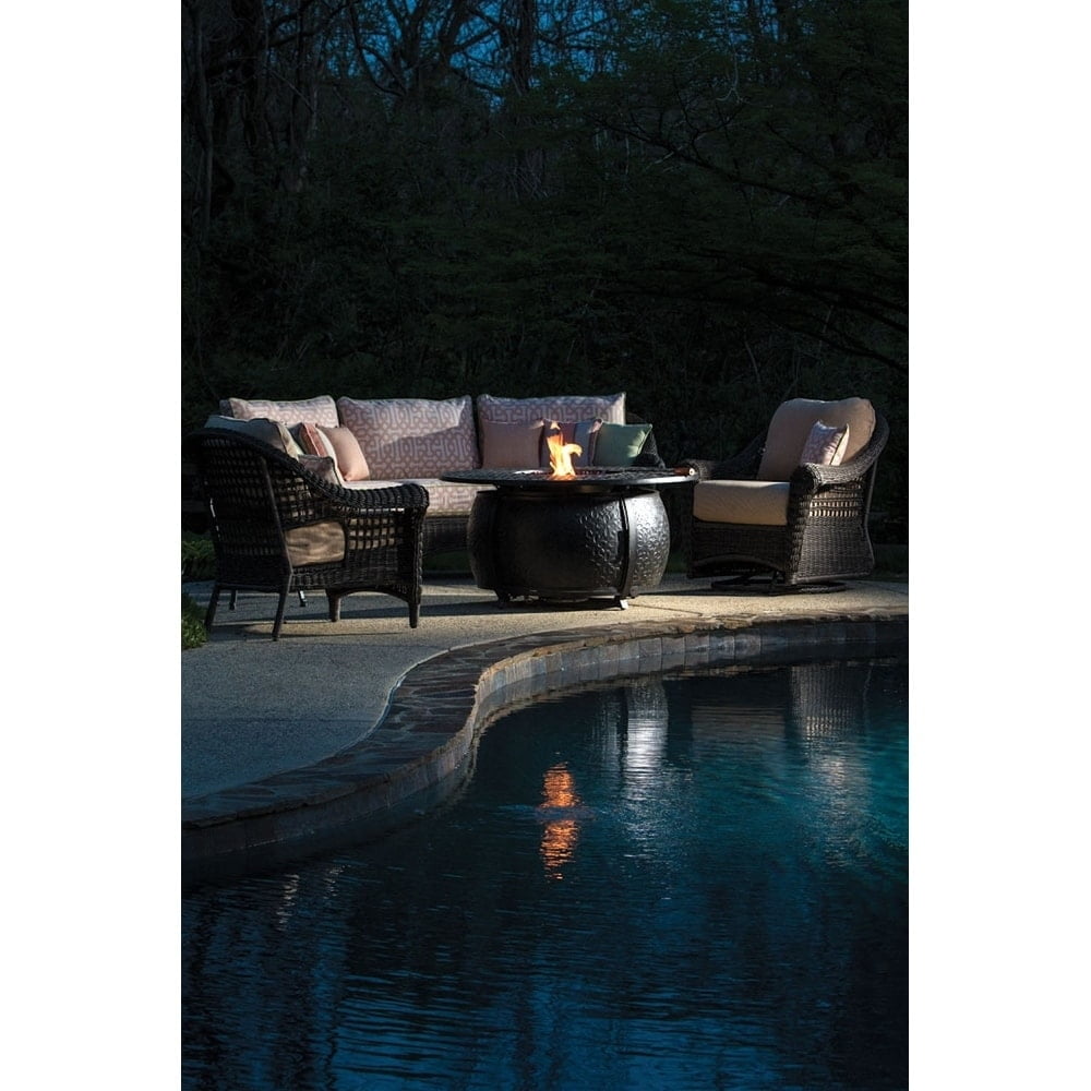 48" Bronze Cast Aluminum Round Gas Fire Pit Table