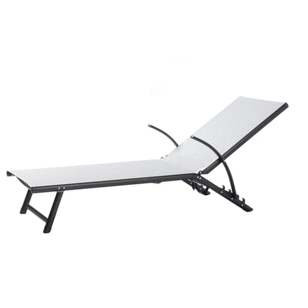 Alfresco Home Oceanview Stackable/Foldable Chaise Lounge- Soho Black