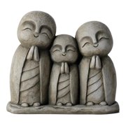 Alfresco Home Praying Family Fiberstone Garden Statue in Aged Moss Green