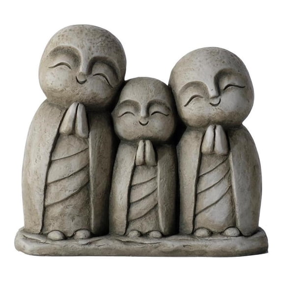 Alfresco Home Praying Family Fiberstone Garden Statue in Aged Moss Green