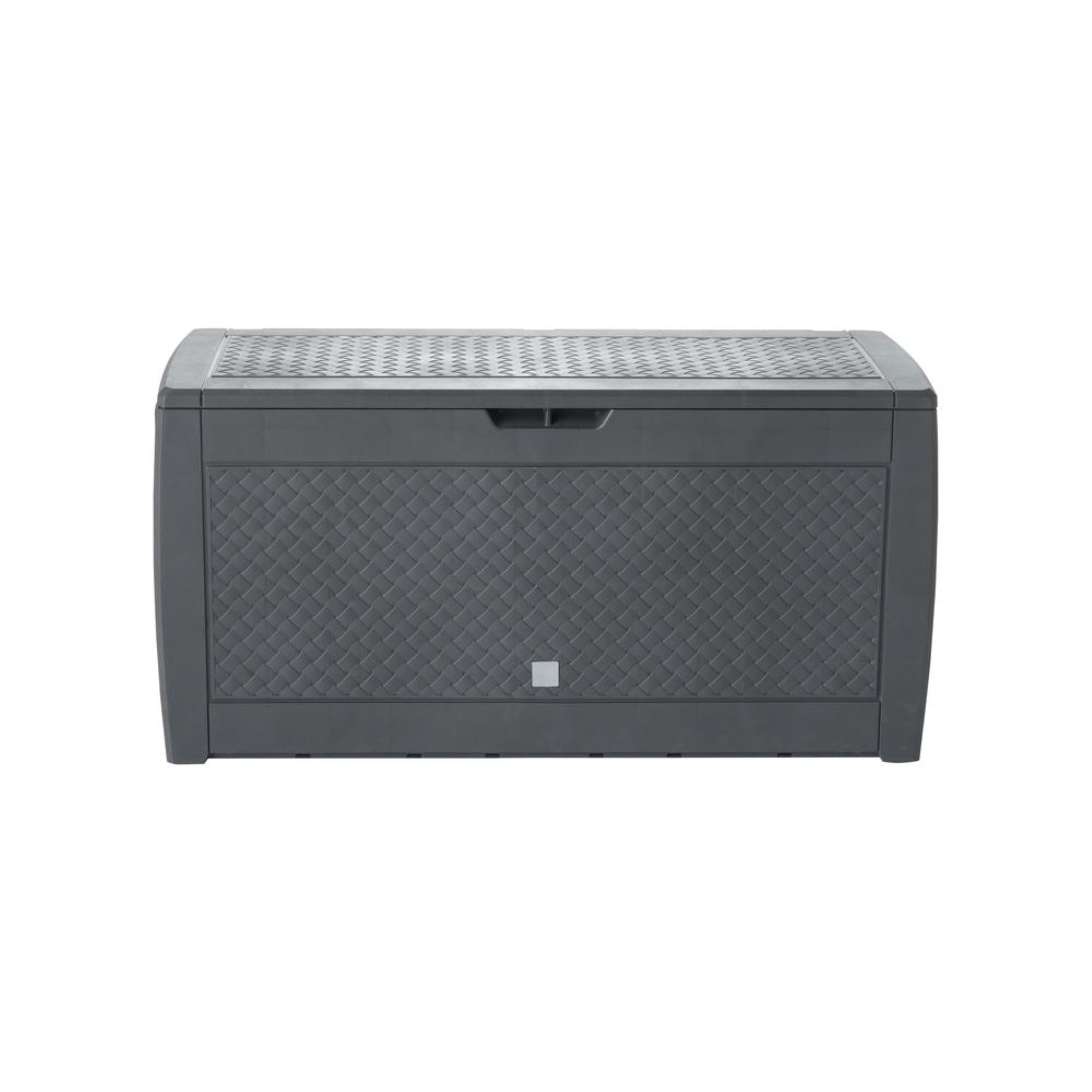 Gray Resin Lockable Deck Storage Box with Wheels
