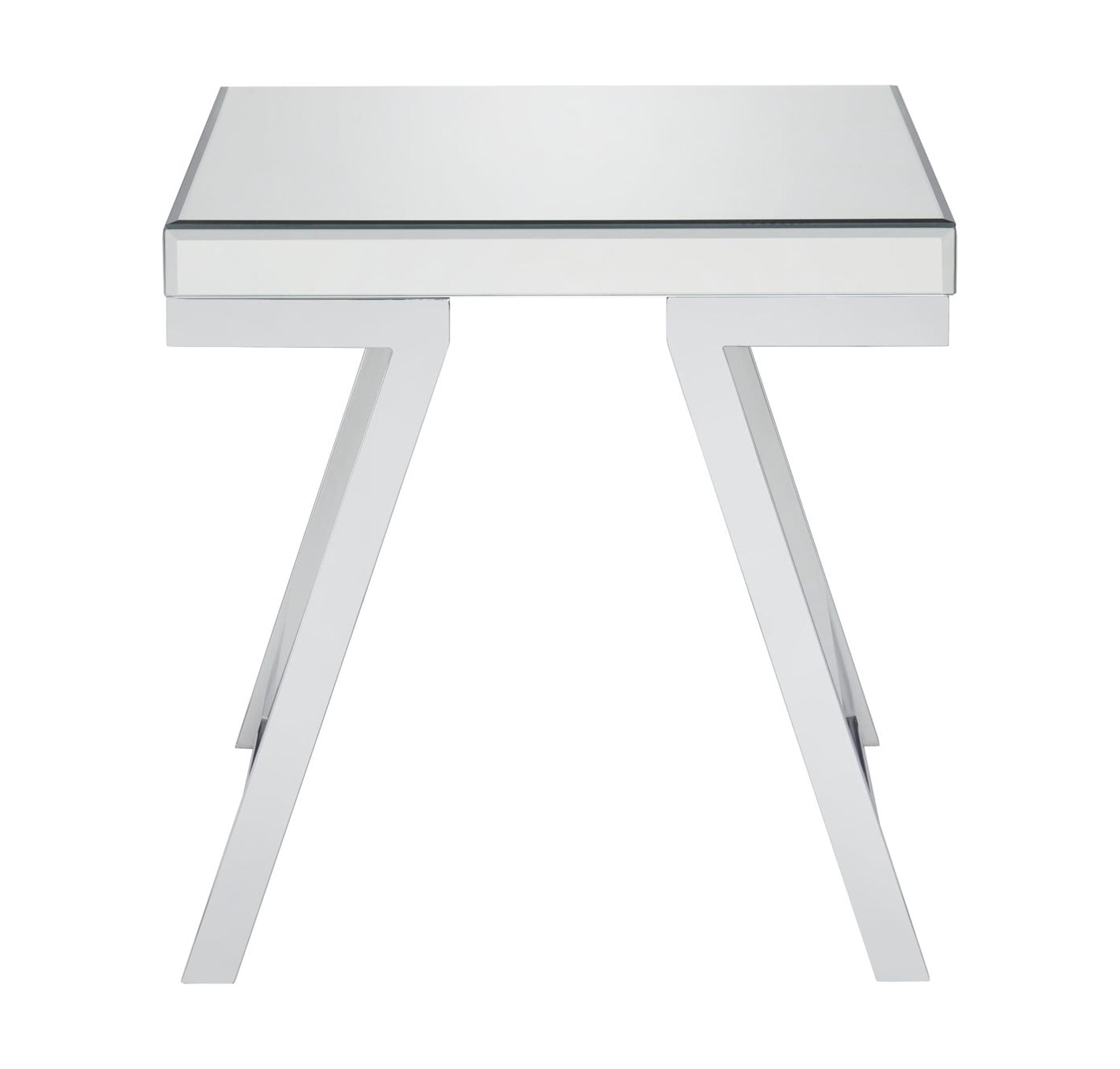 Alfresco Mirrored Glass and Chrome Metal Square End Table