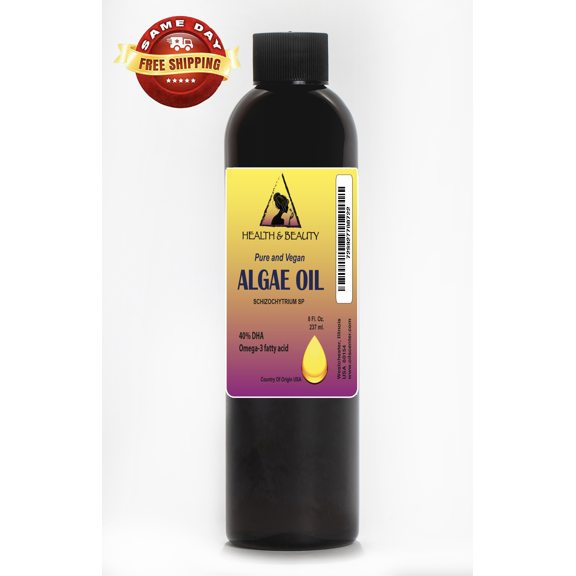 Algae Oil Vegan DHA-40% Omega-3 Fatty Acids Natural Pure 8 oz