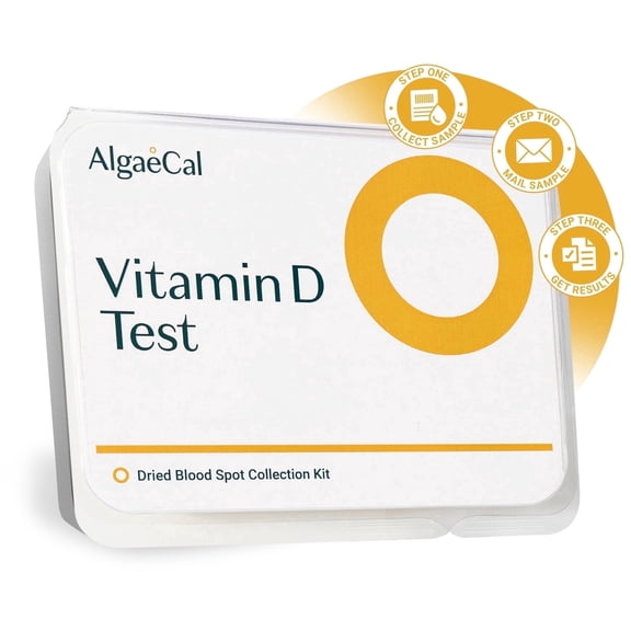 AlgaeCal Vitamin D Home Test Kit Easy At-Home Testing with Pre-Paid Return Envelope, Quick and Hassle-Free Sample Collection, and Certified Lab-Verified Results for Accurate Vitamin D Levels