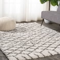 thumbnail image 1 of JONATHAN Y LONDON SHAG 3 x 5 Area Rug, Algaida Moroccan Diamond - Beige/Dark Gray, SHG104A-3, 1 of 9