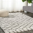 thumbnail image 1 of JONATHAN Y LONDON SHAG 5 x 8 Area Rug, Algaida Moroccan Diamond - Beige/Dark Gray, SHG104A-5, 1 of 9