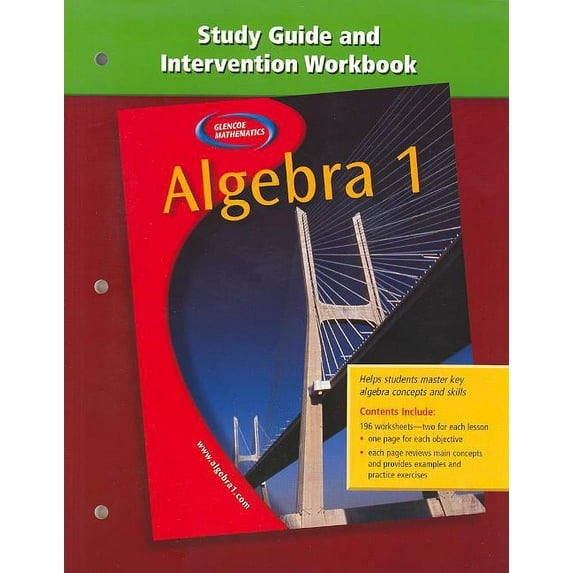 Algebra 1, Study Guide and Intervention Workbook, (Hardcover)