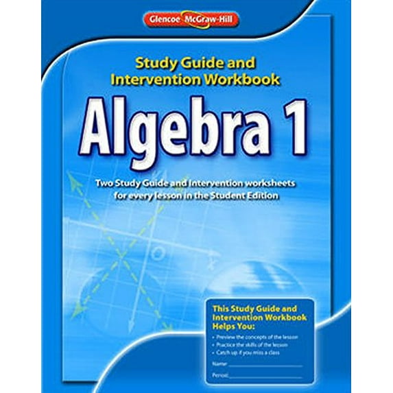 Pre-Owned Algebra 1: Study Guide and Intervention Workbook, 9780078908354, 0078908353, Paperback, Study Guide, Workbook edition