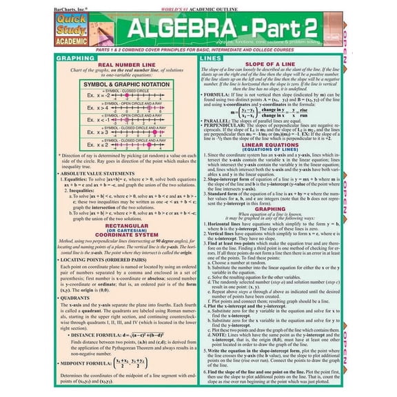 Pre-Owned Algebra 2, Book 2 (Advanced Edition) (QuickStudy Guide)