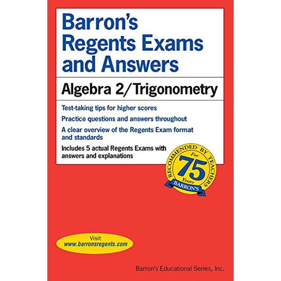 Pre-Owned Regents Exams and Answers: Algebra 2/Trigonometry (Barron's Regents NY) (Paperback) 0764145126 9780764145124