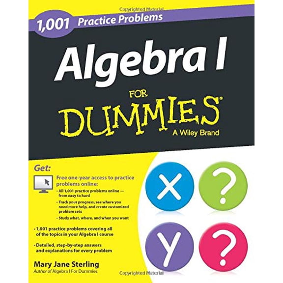 Pre-Owned For Dummies: Algebra I: 1,001 Practice Problems for Dummies (+ Free Online Practice) (Paperback)