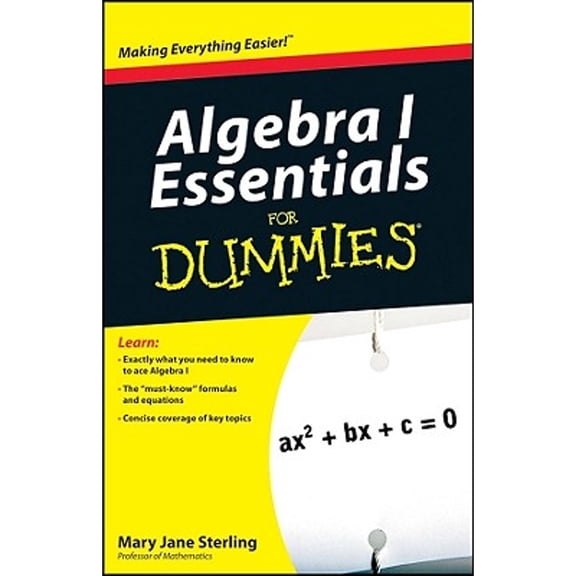 Pre-Owned Algebra I Essentials for Dummies (Paperback) 0470618345 9780470618349
